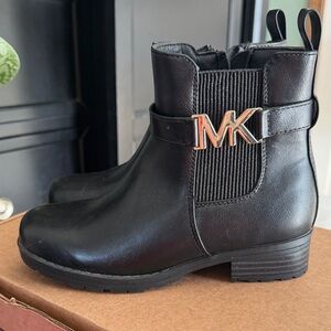 Michael Kors Black Boots with Gold Logo NWOT